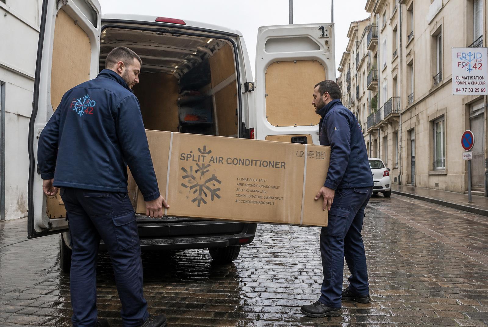 Livraison de matériel de climatisation à l'agence de Saint-Étienne